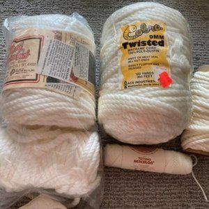Macramae Cord/Yarn - 3 + skeins- White/Vanilla
